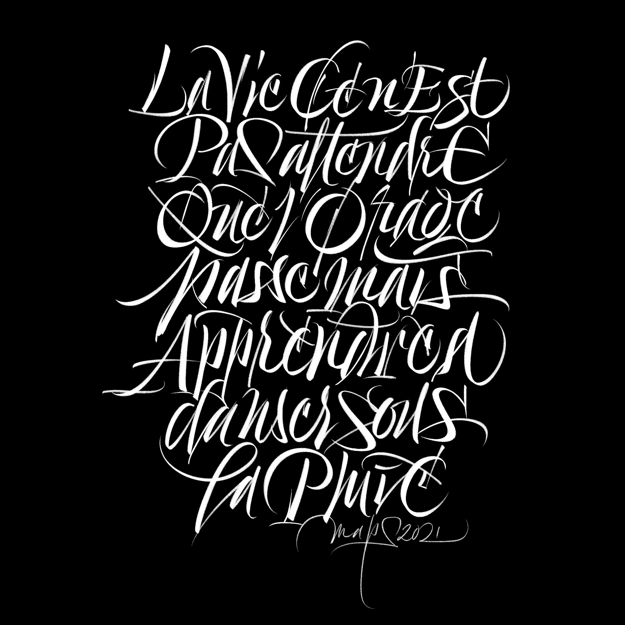 Modern Mars Calligraphy